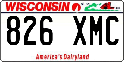 WI license plate 826XMC