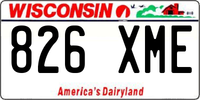 WI license plate 826XME