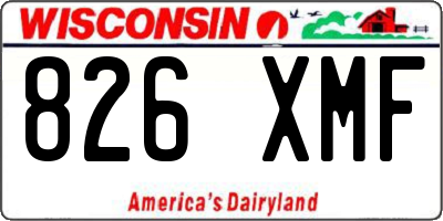 WI license plate 826XMF