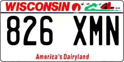 WI license plate 826XMN