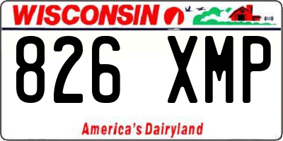 WI license plate 826XMP