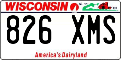 WI license plate 826XMS
