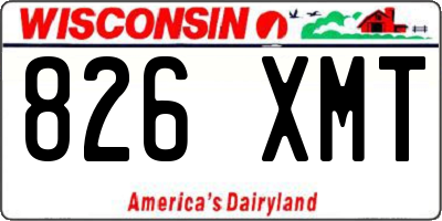 WI license plate 826XMT