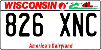 WI license plate 826XNC
