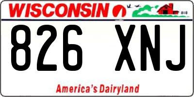 WI license plate 826XNJ
