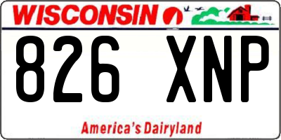 WI license plate 826XNP