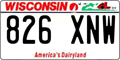 WI license plate 826XNW