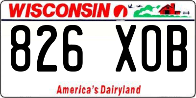 WI license plate 826XOB