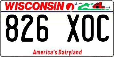 WI license plate 826XOC