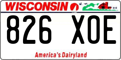 WI license plate 826XOE
