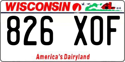 WI license plate 826XOF