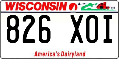 WI license plate 826XOI