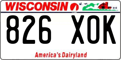WI license plate 826XOK