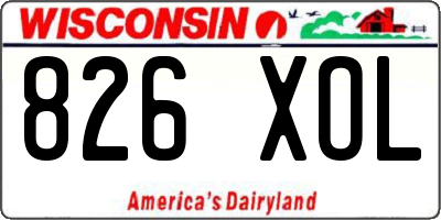 WI license plate 826XOL