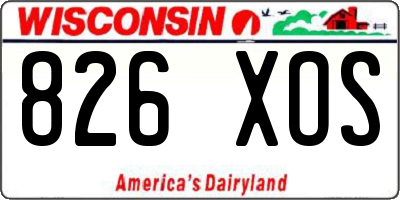 WI license plate 826XOS