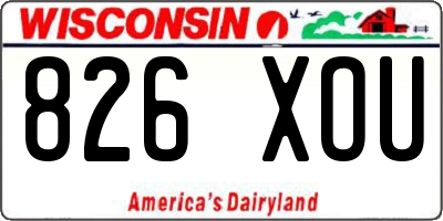 WI license plate 826XOU