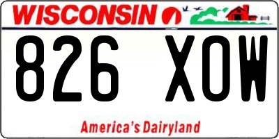 WI license plate 826XOW