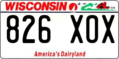 WI license plate 826XOX