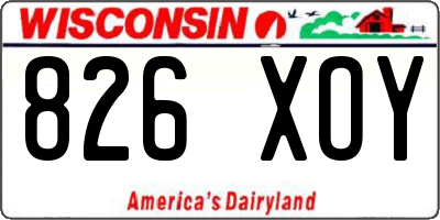 WI license plate 826XOY
