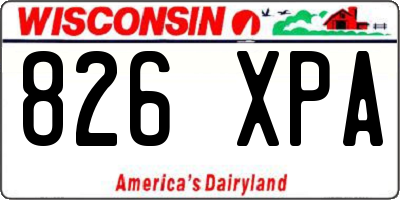 WI license plate 826XPA