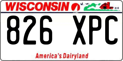 WI license plate 826XPC