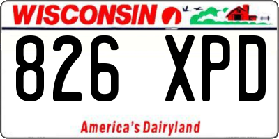 WI license plate 826XPD