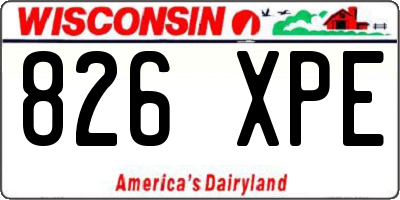 WI license plate 826XPE