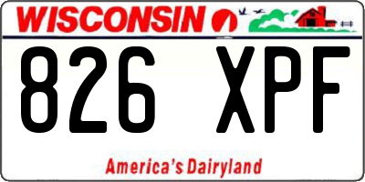 WI license plate 826XPF
