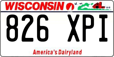 WI license plate 826XPI