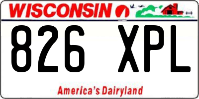 WI license plate 826XPL