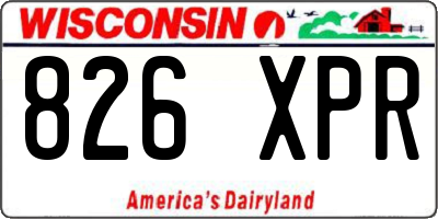 WI license plate 826XPR