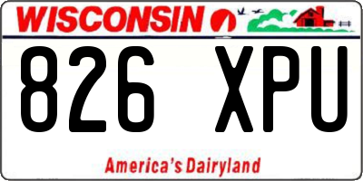 WI license plate 826XPU