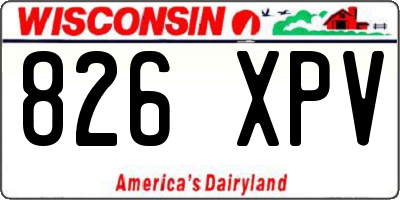 WI license plate 826XPV
