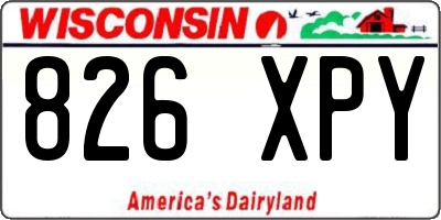 WI license plate 826XPY