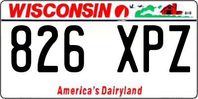 WI license plate 826XPZ
