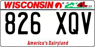 WI license plate 826XQV