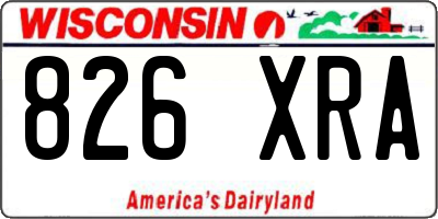 WI license plate 826XRA