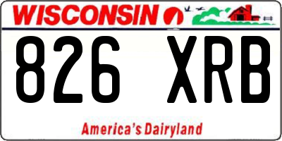 WI license plate 826XRB