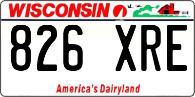 WI license plate 826XRE