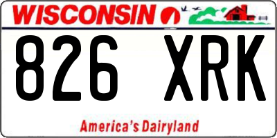 WI license plate 826XRK