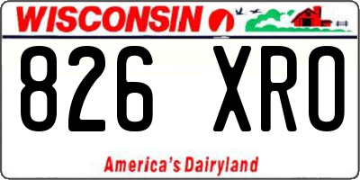 WI license plate 826XRO