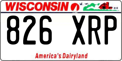 WI license plate 826XRP