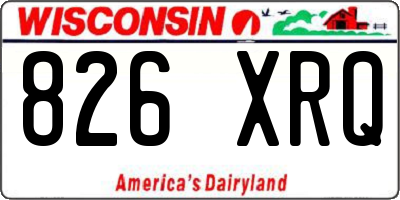 WI license plate 826XRQ