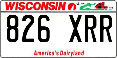 WI license plate 826XRR