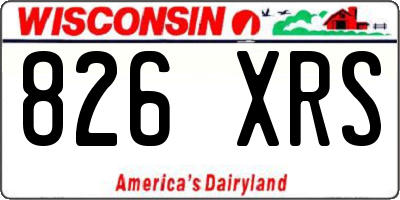 WI license plate 826XRS