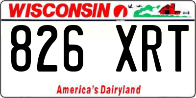 WI license plate 826XRT