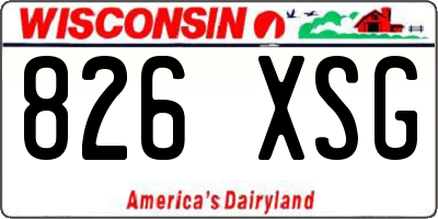 WI license plate 826XSG