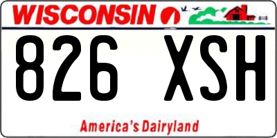 WI license plate 826XSH