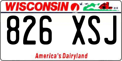 WI license plate 826XSJ