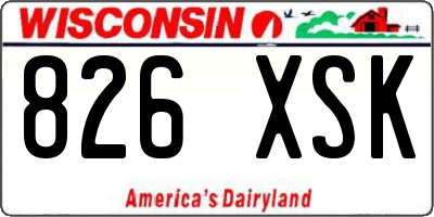 WI license plate 826XSK